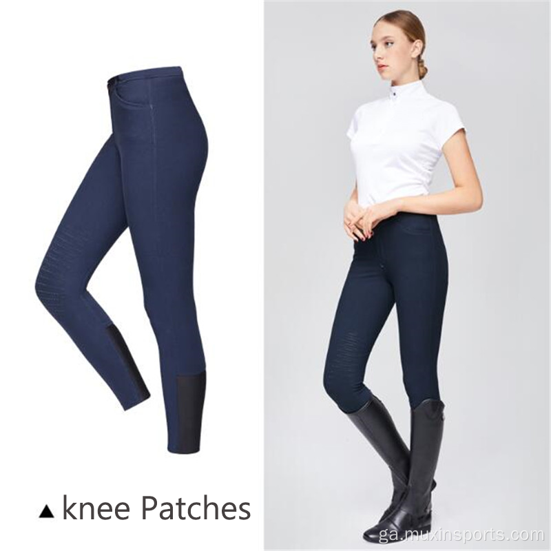 Breeches marcaíocht capall silicone glúine le póca