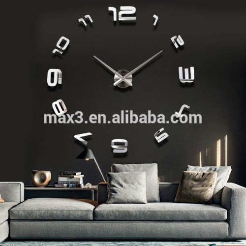 DIY Large Wall Clock 3D Sticker Watch Wall Clock For Home