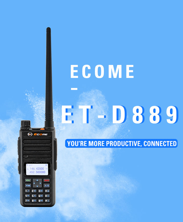 ECOME ET-D889 VHF UHF GPS Digital Walkie Talkie Ham DMR Portable Two Way Radio