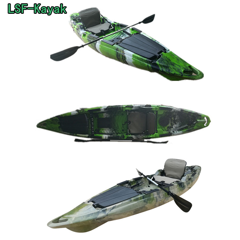 2020 China OEM wholesale no inflatable ocean single fishing kayak for sale plastic canoe