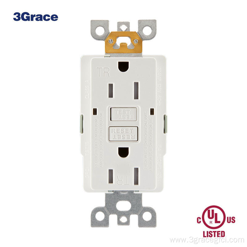 15Amp TR WR Self-test Socket Receptacle With Wallplate