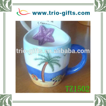ceramic mug beach design