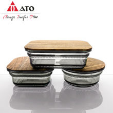 Grey Glass Food Container High Borosilicate glass