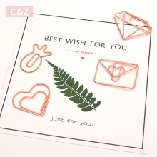 Rose Gold Paper Clips with Love Arrows, Envelopes, Pineapple, and Diamonds