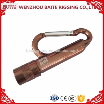 Hot sale Aluminum Carabiner Hook With Led light ,D Spring Hook With LED light ,Outdoor hook