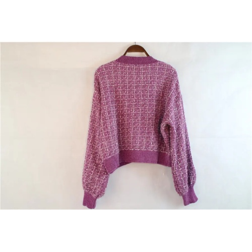 Pull en cardigan en tricot pour violet en vente