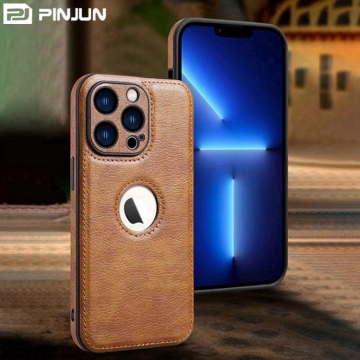 Luxury Leather Phone Case with Logo Hole for Cricket Dream 5G