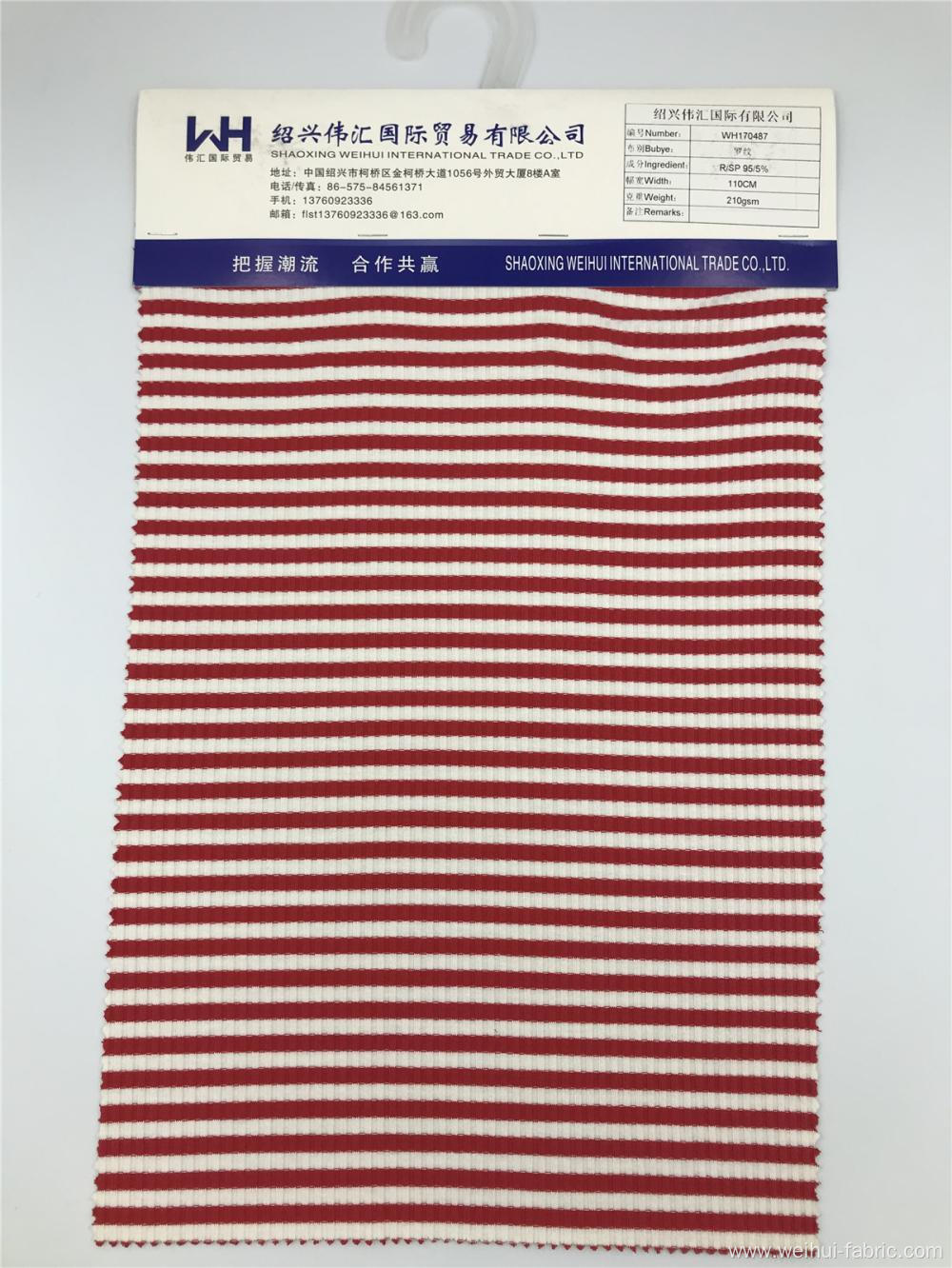 Wholesale Ribbing Knitted Fabric R/SP Red Stripes Fabrics