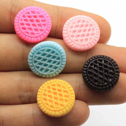 Multi Colors Sweet Biscuit Resin Flatback Cabochon Round Cookies Simulation Food Decoration Beads Jewelry Making Accessory