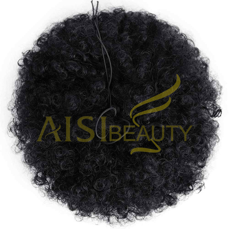 Aisi Beauty Multi Color Top Quality Wholesale Cheap Afro Puff Chignon Hairpiece Extension Messy Donut Fluffy Curly Afro Hair Bun