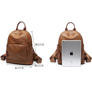 Brown Leather Crossbody Fanny Backpack for Women