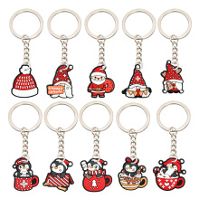 Custom Santa Face Christmas Keychains - Promotional X-Mas Santa Claus Keyrings