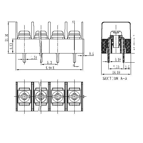 AT832-8.0XXX-01 Barrier Terminal Block Pitch8.0mm