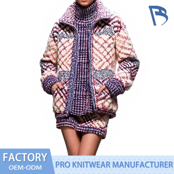 Elegant Purple Knitted Set for Winter