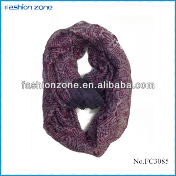 2016 latest design polyester printed infinity scarf