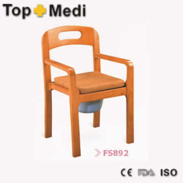 FS892 Topmedi Commode Series wooden commode wheelchair for disabled