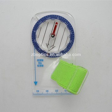 Transparent map measure orienteering compass with scale