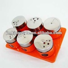 Magnetic spice rack set in stainless steel