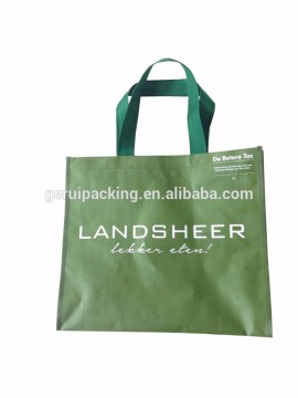 Green Customized eco pp woven weave shopping bag