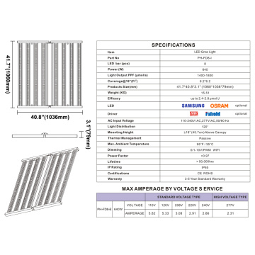 Barra leggera a LED piegabile 640W