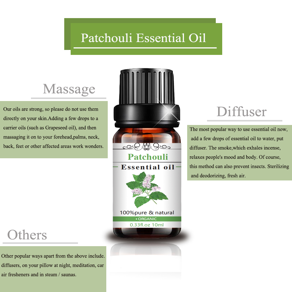 Patchouli esencial para masajes para masajes para masajes para el cuidado de la piel