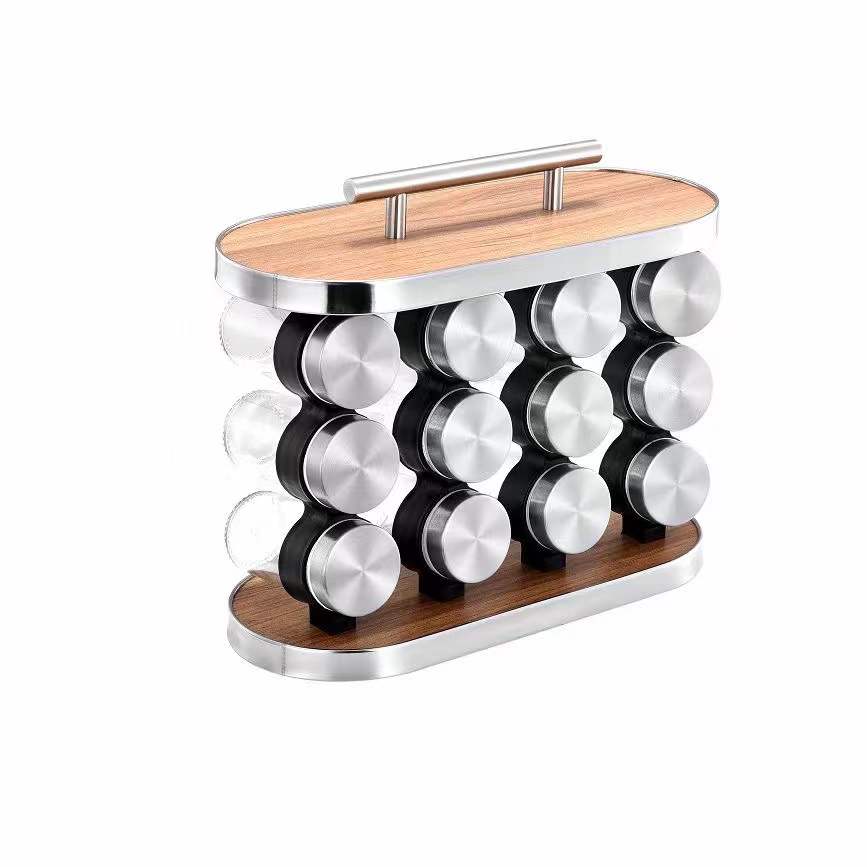 WOODEN PORTABLE SEASONING SPICE RACK