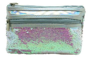 SILVER MERMAID SEQUIN PENCIL CASE-0