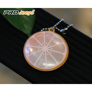 Keselamatan Reflektif Lemon PVC Keychain Kids Pendant