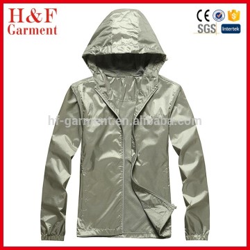 Silver unisex windbreaker fixed hoody jacket windproof sportswear