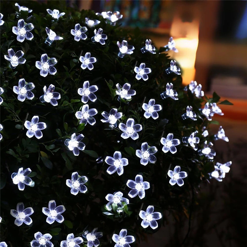 Solar Peach Blossom LED Light String Decoration