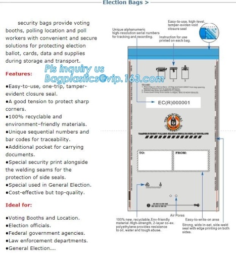 Bank Deposit Tickets Confidential Document Bags, Antistatic Security Bags, Evidence & Chain of Custody Bags, Patient's Medicine