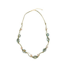 1207-WW Large Crystal Necklace Made of Fabric