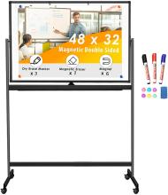 Double-Sided Magnetic Mobile board Aluminium Frame and Stand