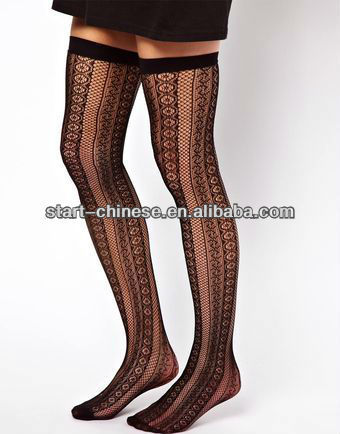 New Design Over The Knee Decorative Fish Net Socks