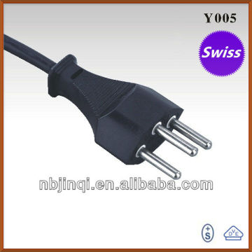 Swiss 3 Pin Power Cord (SEV Approval)