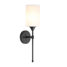 Bathroom Vanity Light Black Fabric Shade Wall Sconce