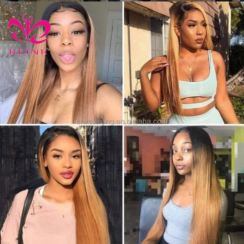 Ombre Human Hair Wig Body Wave /Straight  1B 30 Human Hair Lace Frontal Wigs Ombre Honey Blonde HD Lace  Brazilian Wig