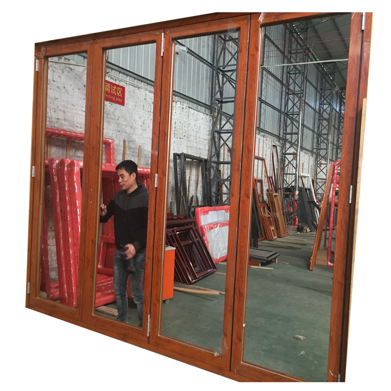 European modern design soundproof double laminated tempered glass aluminum bifold doors