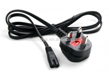 UK 13A 250V computer power cord with UK moulded power plug