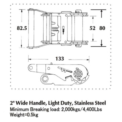 Stainless Steel Ratchet Buckle with Light Duty