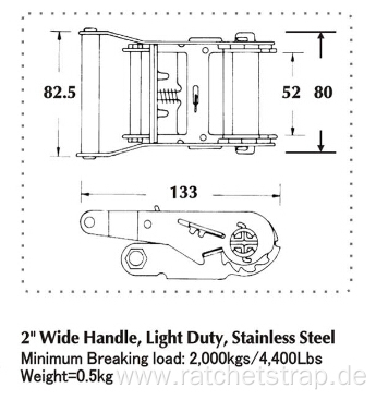 Stainless Steel Ratchet Buckle with Light Duty