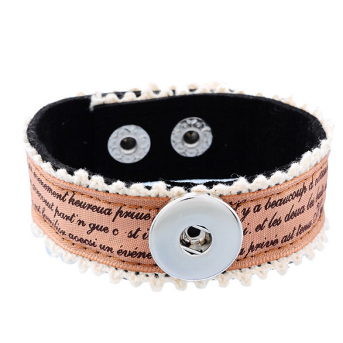 Mischfarben Stoff gedruckte Worte Noosa Armband mit Knopf