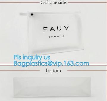 vinyl travel cosmetic bag, Frosted Slider Zipper PVC Bag for Clothes Packaging, PVC/EVA vinyl slider top zipper bag for swimwear