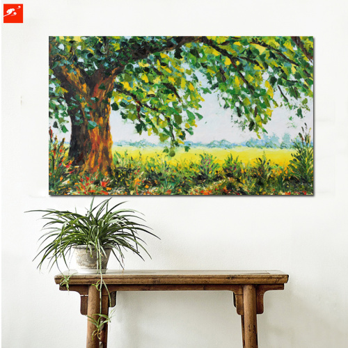 Peaceful Countryside Large Tree Landscape Canvas Painting
