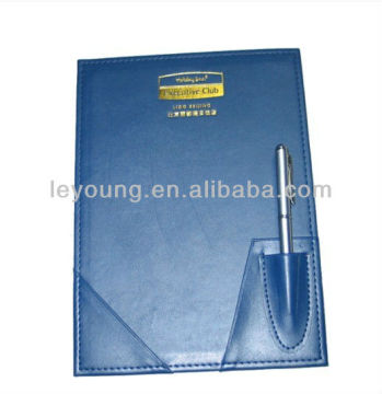 Custom Leather Cafe Check Holder With Pen Holder