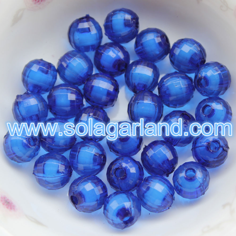 Round Faceted Acrylic Chunky Gumball Beads