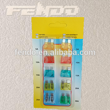 High Quality automotive blade type Car Led Fuse 10pcs fuse set