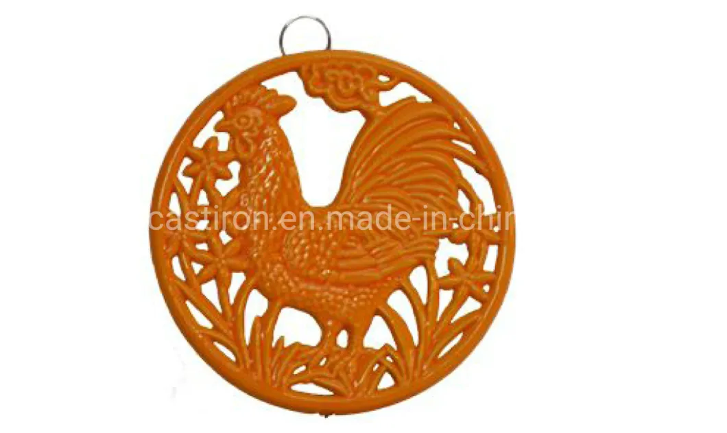 Rooster Cast Iron Trivet with Enamel Coating China Factory