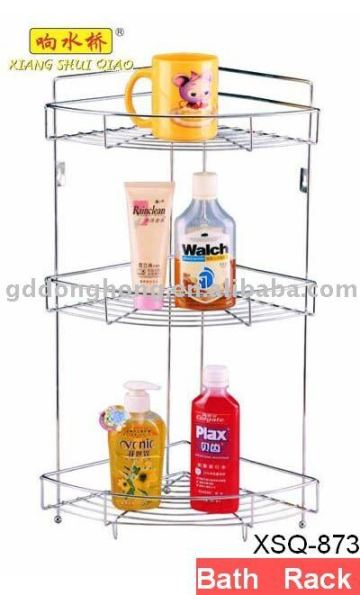 Triple tier bath rack corner