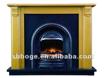 realistic cast iron antique electric fireplace with mantel